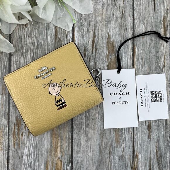Authentic Coach X Peanuts Snap Wallet With Charlie Brown Bag Purse - Picture 7 of 7